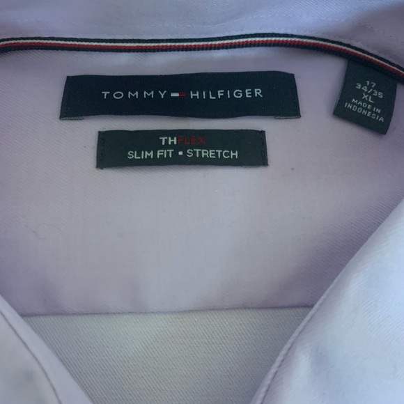 Tommy Hilfiger (NWT) Men's Lavender Slim Fit Stretch Dress Shirt Size XL - Picture 3 of 4